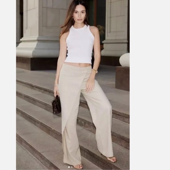 LINEN BLEND PAREO PANTS - Picture 13 of 14